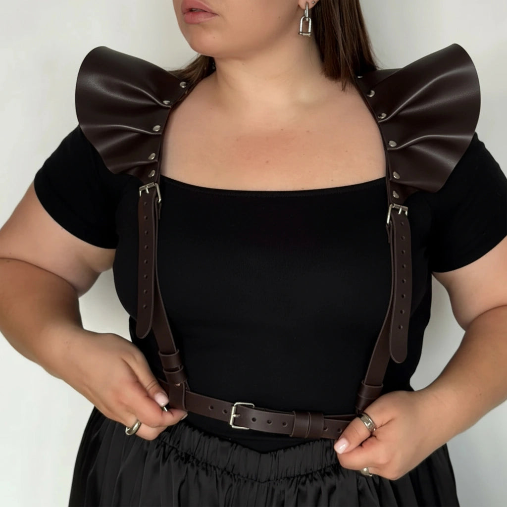 Leather Harness Top with Wings AERIA