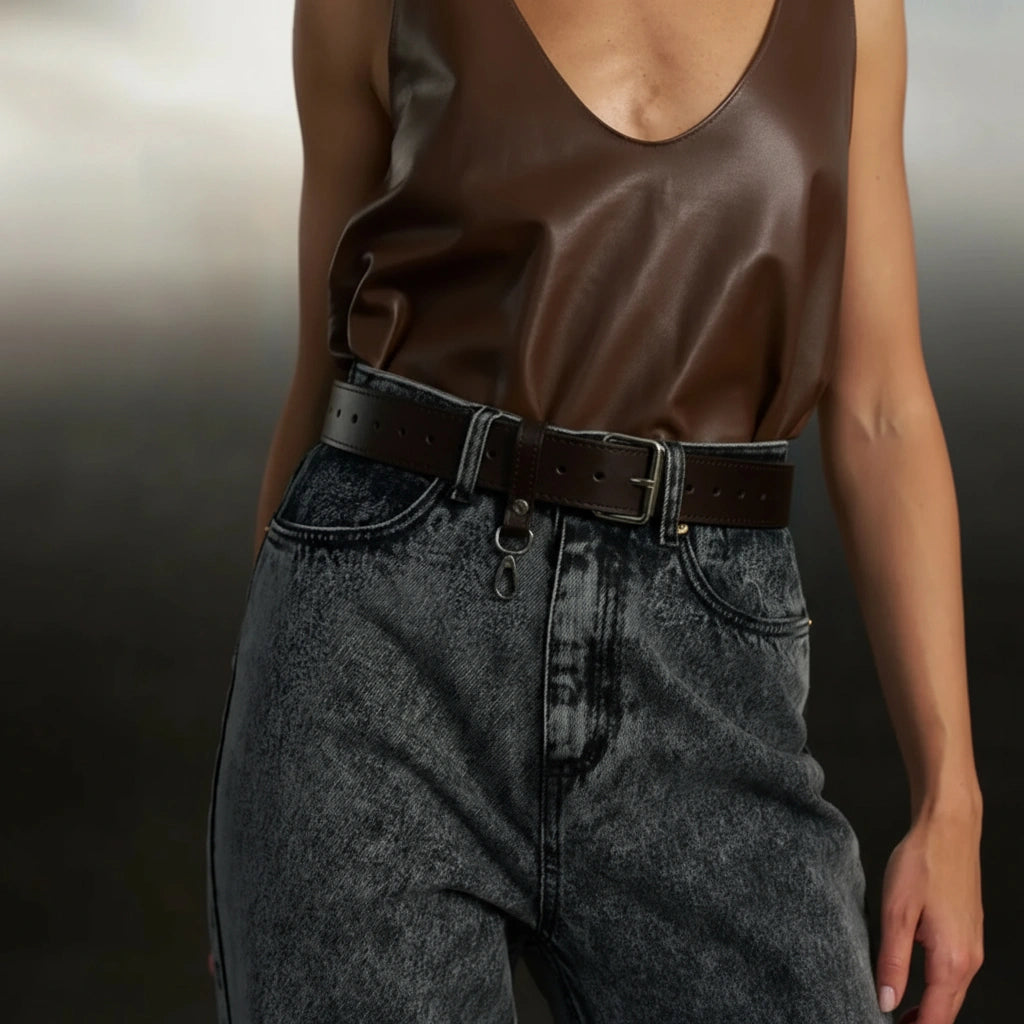 Leather Belt Cardi