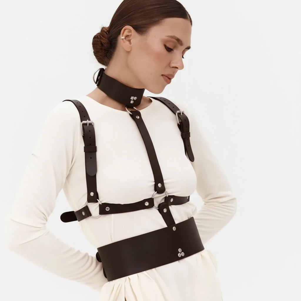 Leather Harness Corset HELIOS