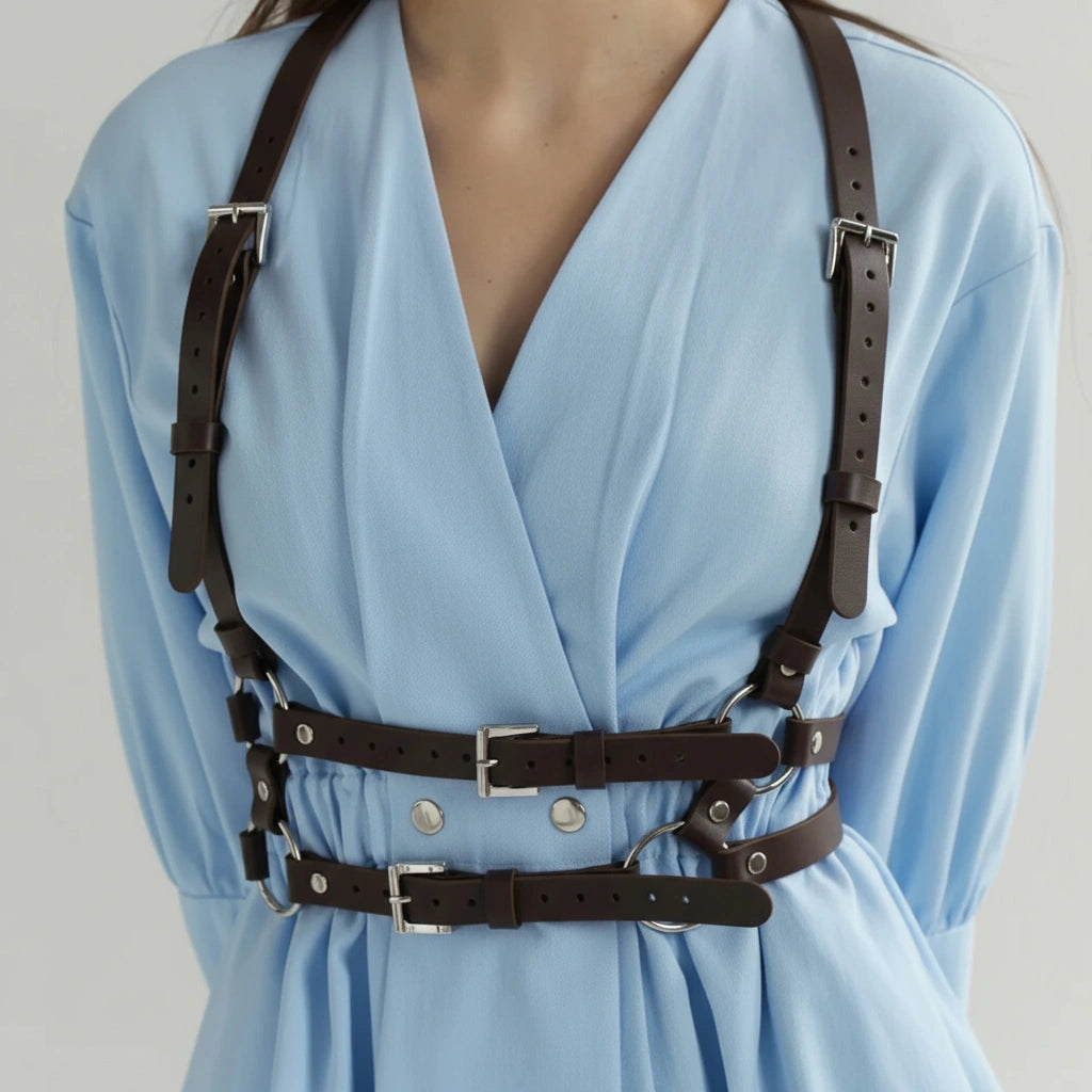 Leather Suspender Harness DOUBLE — Handmade Leather Harness for Women | Brunetka Harness