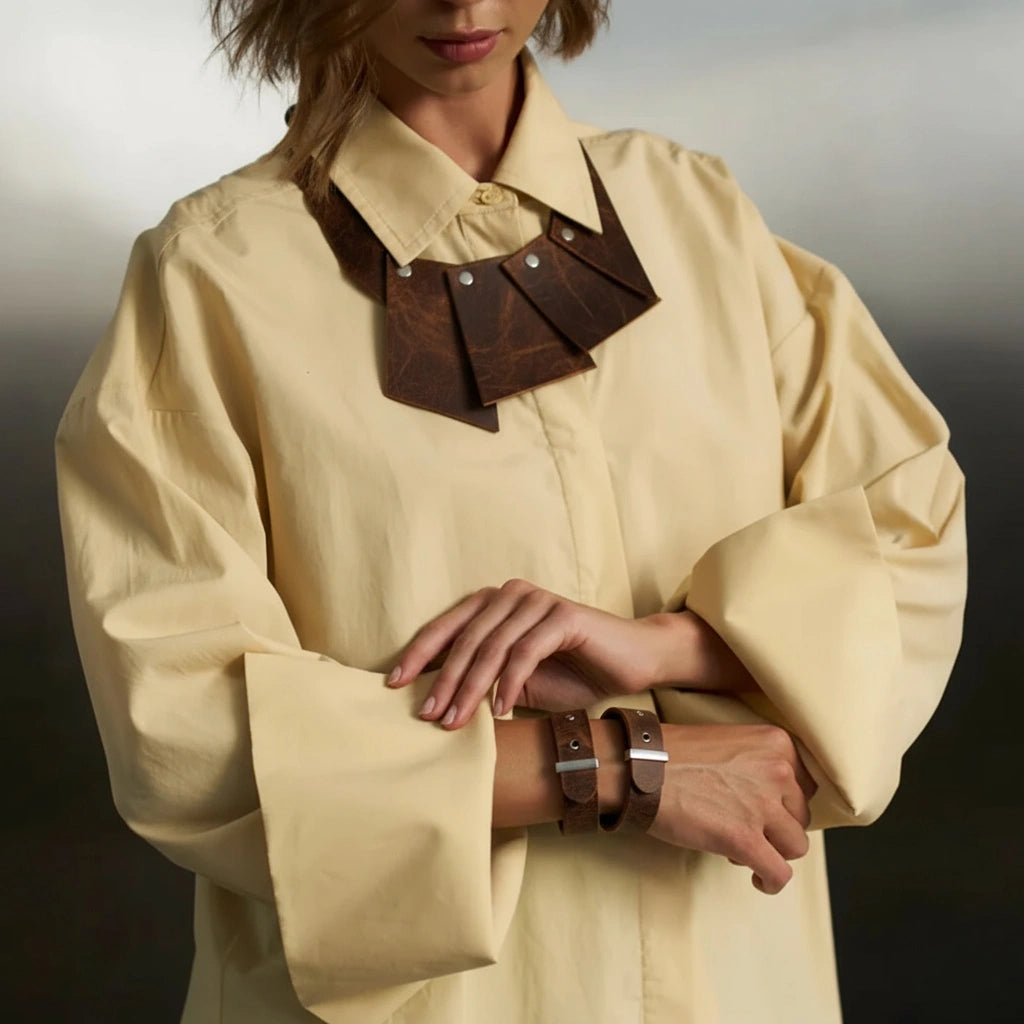 Leather Set Choker and Bracelet Nikki