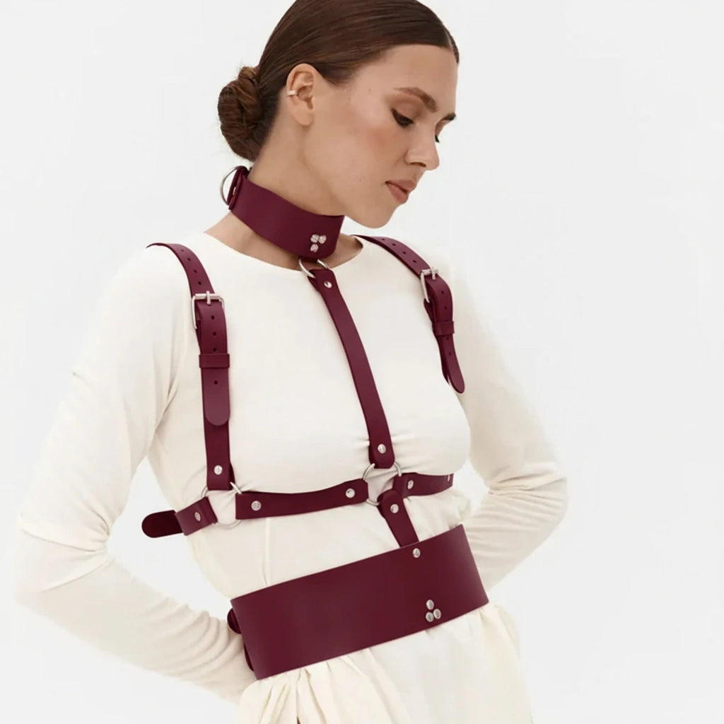 Leather Harness Corset HELIOS